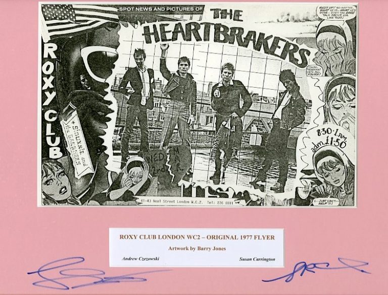 Original ROXY club London 1977 flyer The HEARTBREAKERS The Roxy